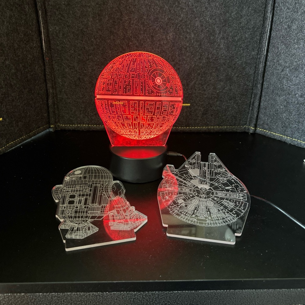 7 Color Changing Star Wars Death Star R2D2 Millennium Falcon LED Nightlight USB